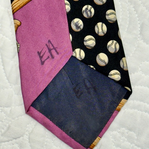 Donberry & Keats Baseball Neck Tie, 58" long X 4" Wide Pre-owned - Picture 4 of 6